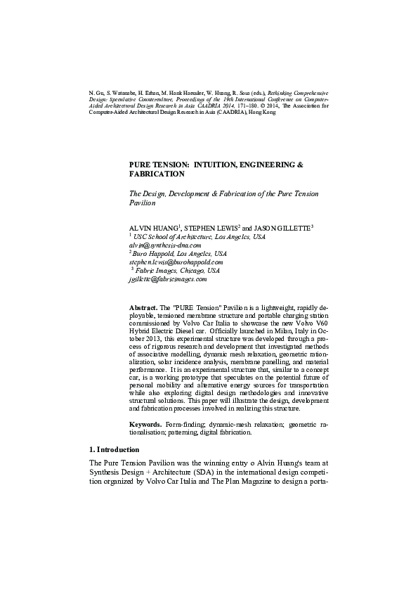 (PDF) Pure Tension: Intuition, Engineering & Fabrication