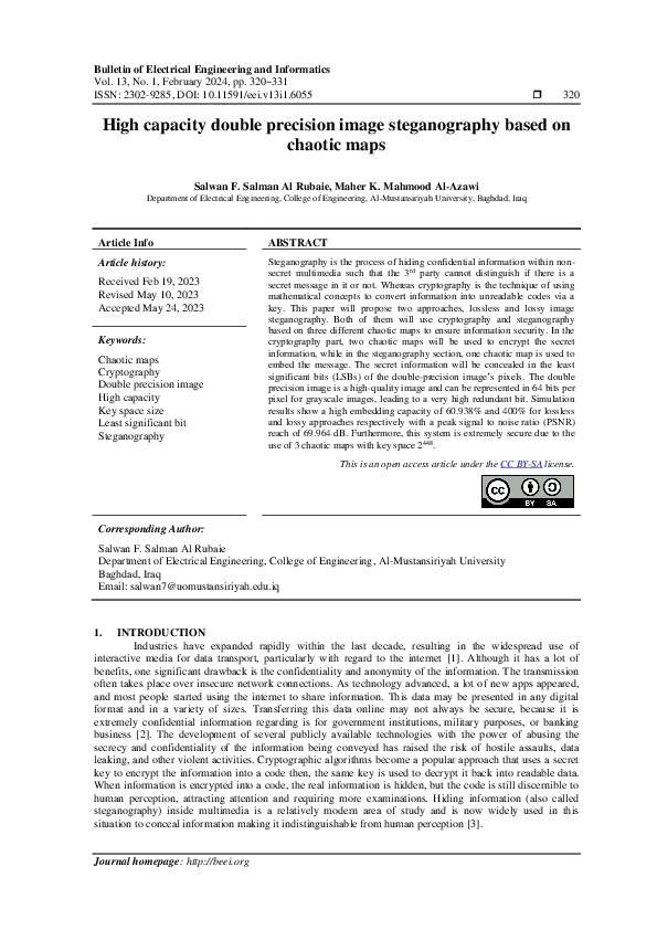 (PDF) High capacity double precision image steganography based on ...
