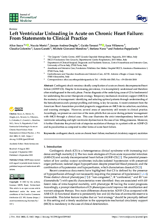 (PDF) Left Ventricular Unloading in Acute on Chronic Heart Failure ...