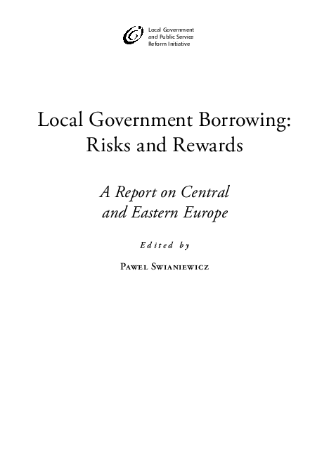 (PDF) Local government borrowing : risks and rewards : a report on ...