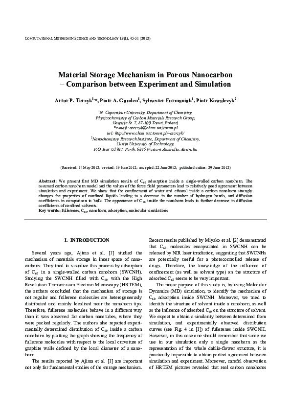 (PDF) Material Storage Mechanism in Porous Nanocarbon – Comparison ...