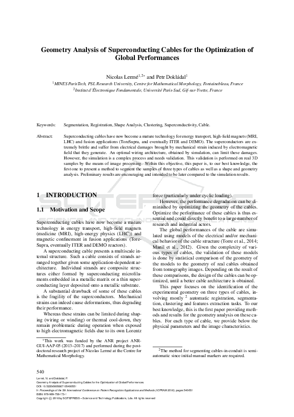 (PDF) Geometry Analysis of Superconducting Cables for the Optimization ...