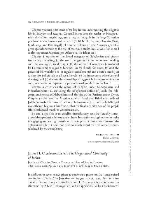 (PDF) The Unperceived Continuity of Isaiah