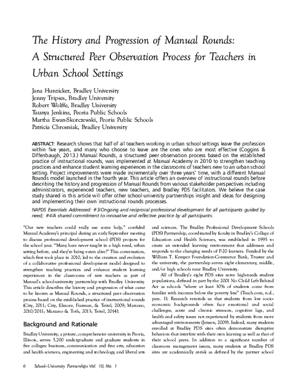 (PDF) The History and Progression of Manual Rounds: A Structured Peer ...