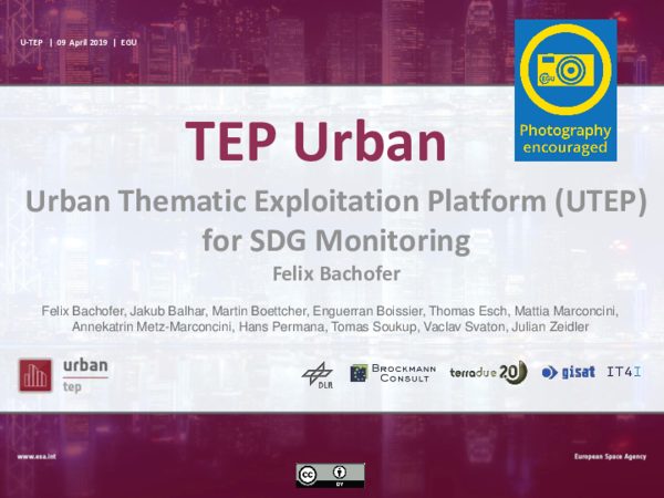 (PDF) Urban Thematic Exploitation Platform (U-TEP) for SDG Monitoring