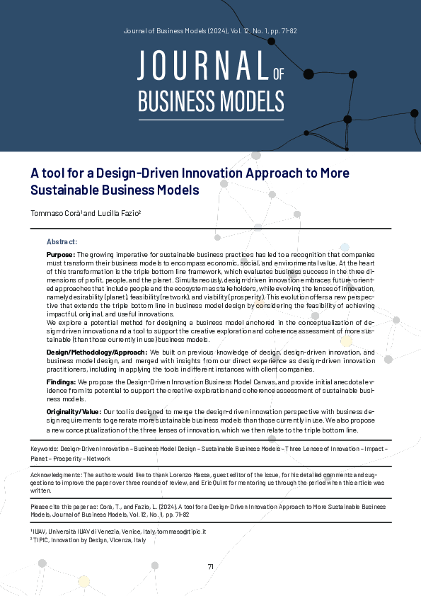(PDF) A tool for a Design-Driven Innovation Approach to More ...