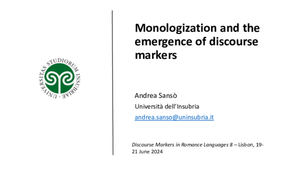 (PDF) Monologization and the emergence of discourse markers