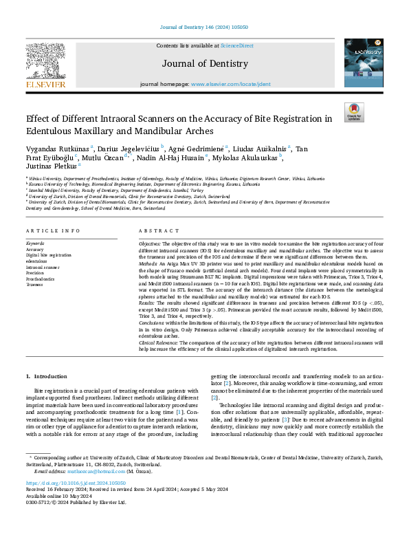 (PDF) Effect of Different Intraoral Scanners on the Accuracy of Bite ...