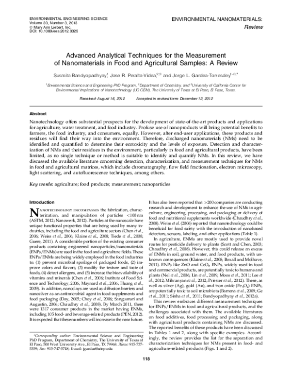 (PDF) Advanced Analytical Techniques for the Measurement of ...