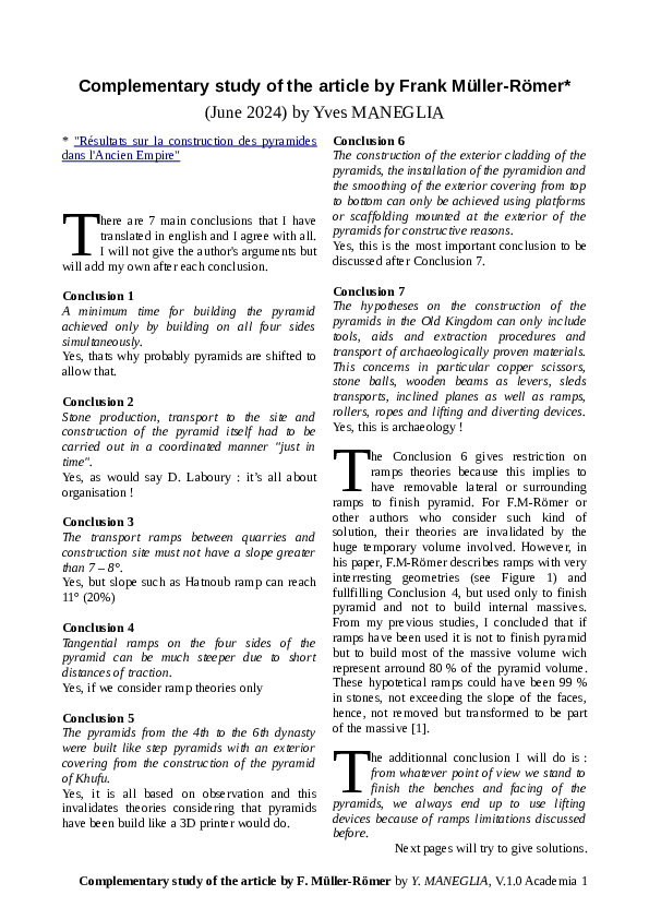 (PDF) Complementary study of the article by Frank Müller-Römer