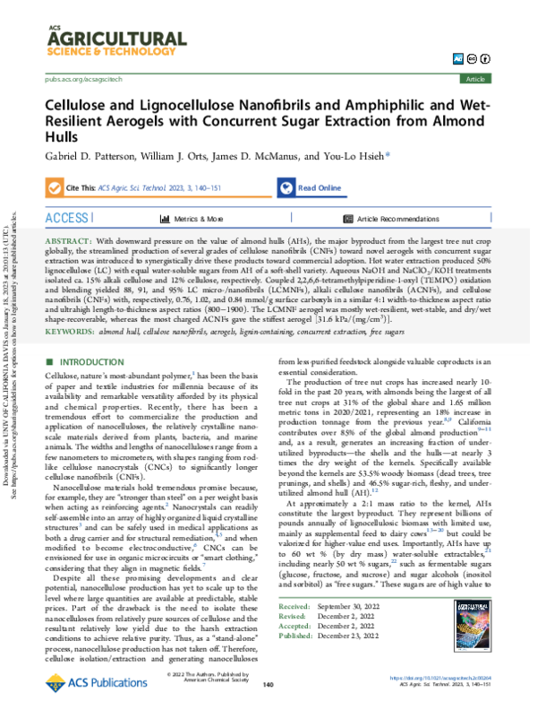 (PDF) Cellulose and Lignocellulose Nanofibrils and Amphiphilic and Wet ...