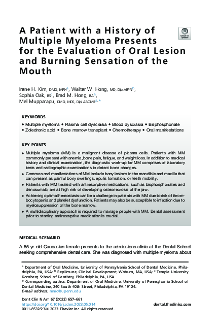 (PDF) A Patient with a History of Multiple Myeloma Presents for the ...