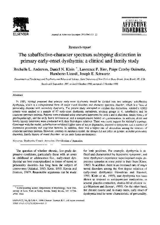 (PDF) The subaffective-character spectrum subtyping distinction in ...