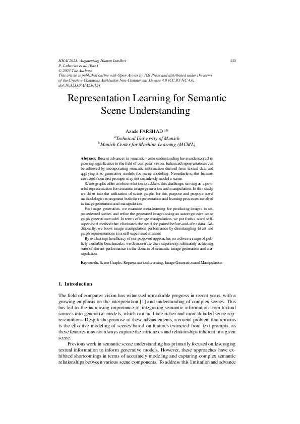 (PDF) Representation Learning for Semantic Scene Understanding