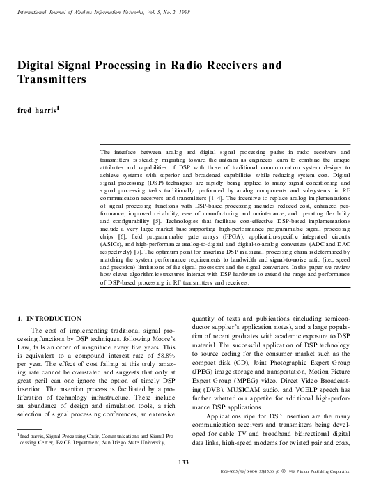 (PDF) Digital Signal Processing in Radio Receivers and Transmitters
