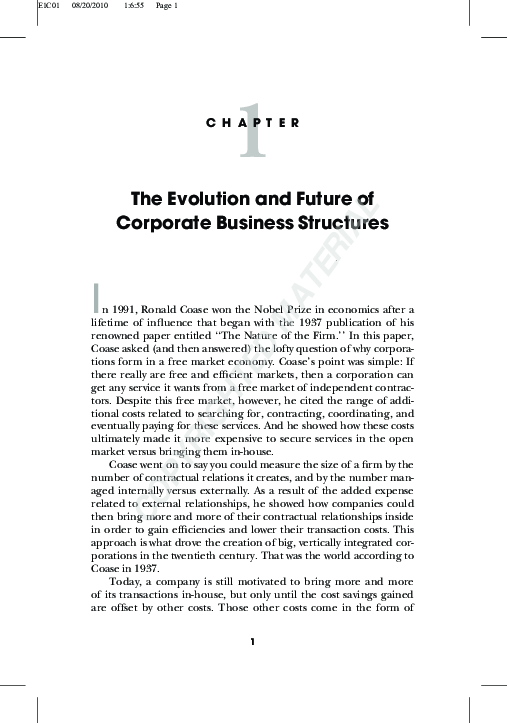 (PDF) The Evolution and Future of Corporate Business Structures