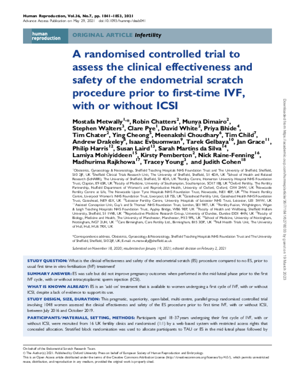 (PDF) A randomised controlled trial to assess the clinical ...