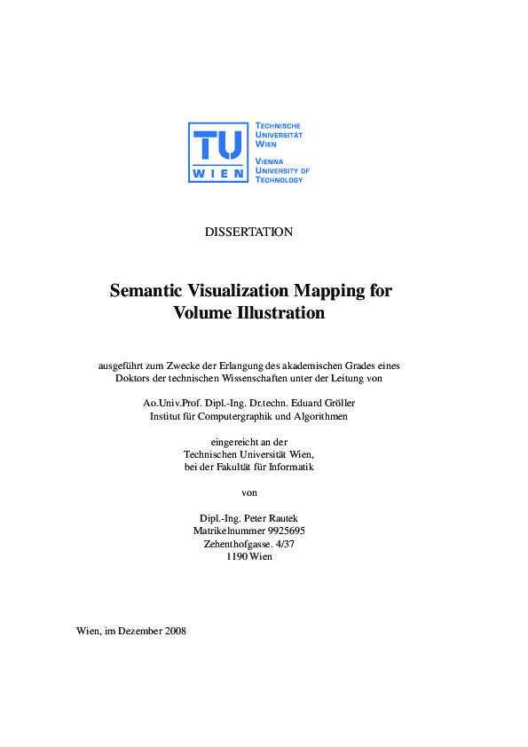 (PDF) Semantic Visualization Mapping for Volume Illustration