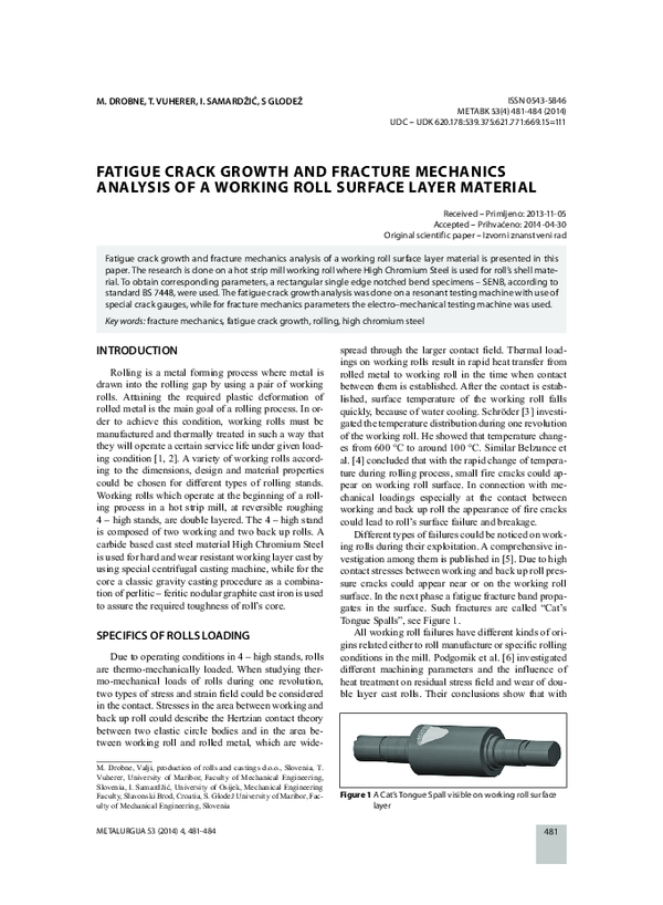 (PDF) Fatigue crack growth and fracture mechanics analysis of a working ...