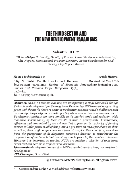 (PDF) The third sector and the new development paradigms