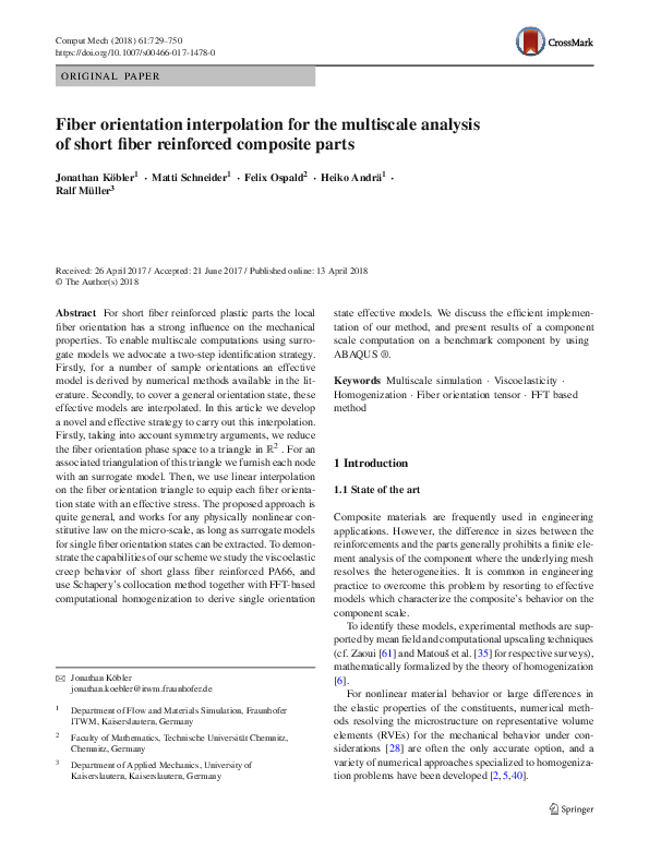 (PDF) Fiber orientation interpolation for the multiscale analysis of ...