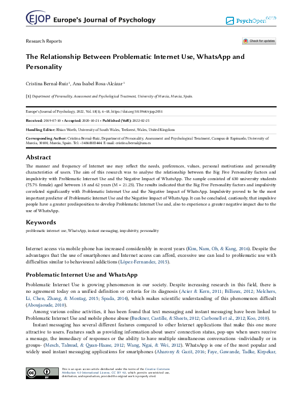 (PDF) The Relationship Between Problematic Internet Use and Life ...