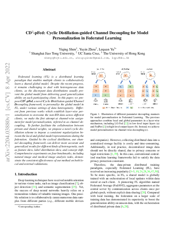 (PDF) CD2-pFed: Cyclic Distillation-guided Channel Decoupling for Model ...