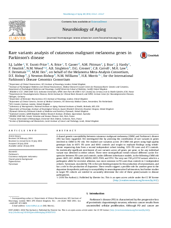(PDF) Rare variants analysis of cutaneous malignant melanoma genes in ...