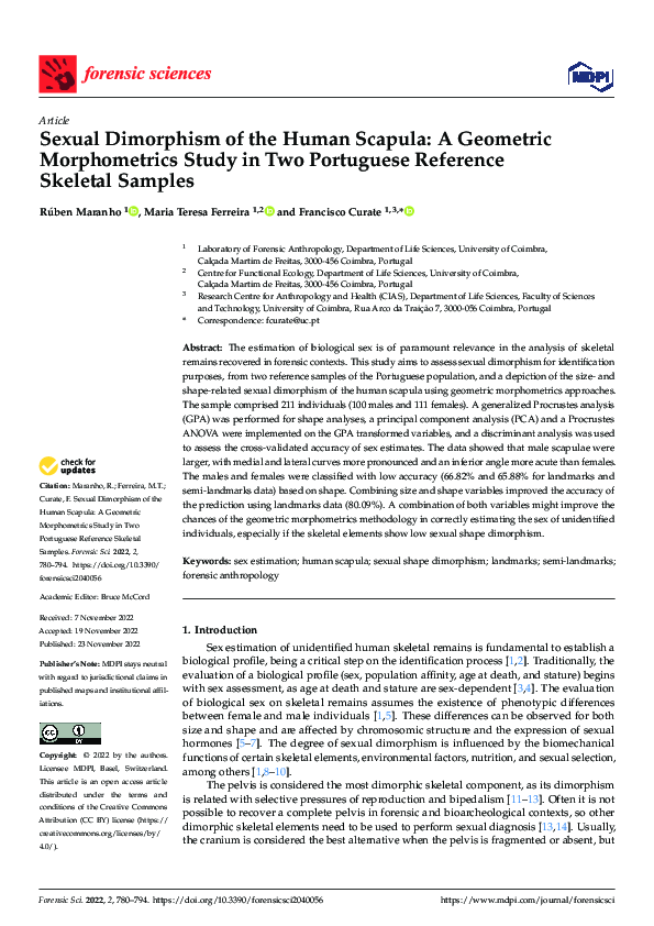 (PDF) Sexual Dimorphism of the Human Scapula: A Geometric Morphometrics ...