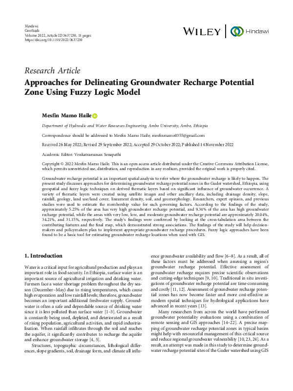 (PDF) Approaches for Delineating Groundwater Recharge Potential Zone ...