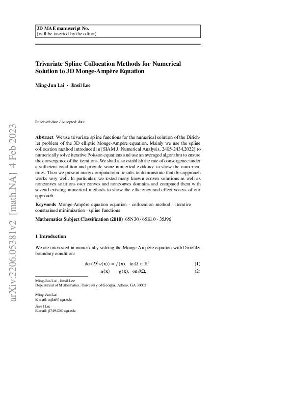 (PDF) Trivariate Spline Collocation Methods for Numerical Solution to ...