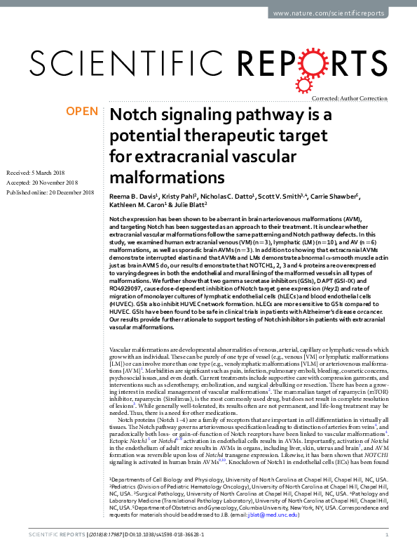 (PDF) Notch signaling pathway is a potential therapeutic target for ...