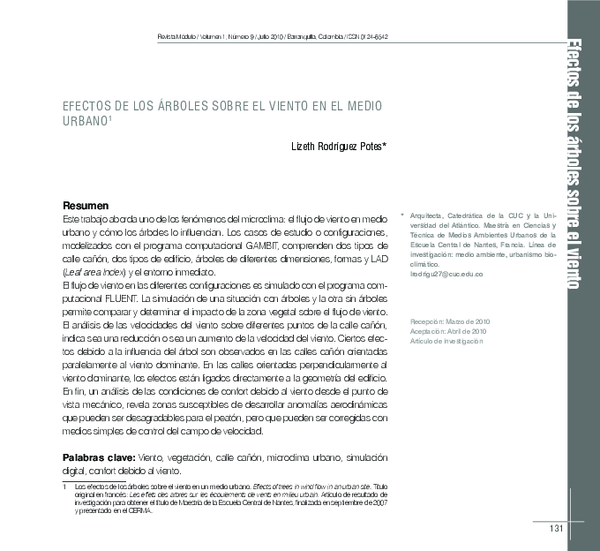(PDF) Effects of Trees in Wind Flow in an Urban Site