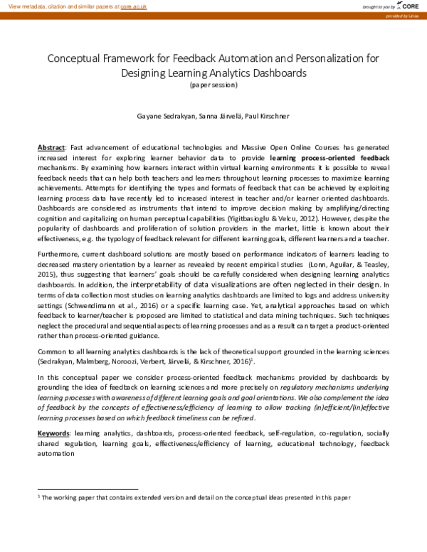 (PDF) Conceptual framework for feedback automation and personalization ...
