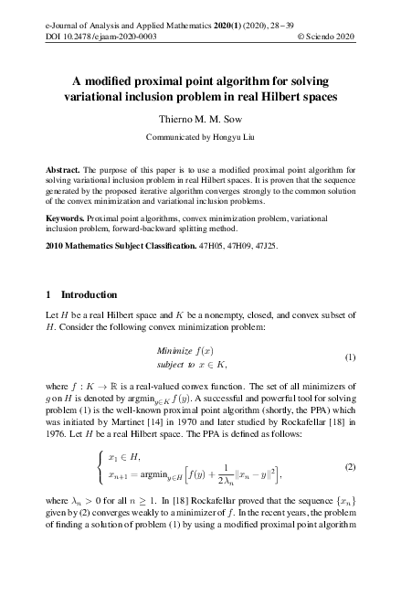 (PDF) A modified proximal point algorithm for solving variational ...