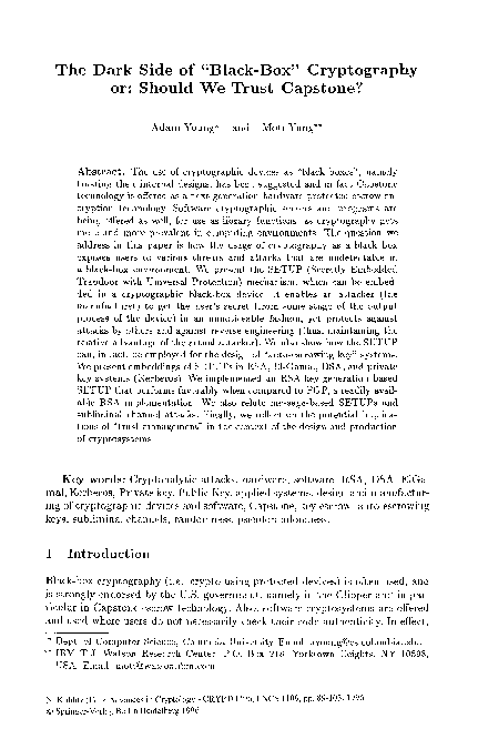 (PDF) The Dark Side of “Black-Box” Cryptography or: Should We Trust ...
