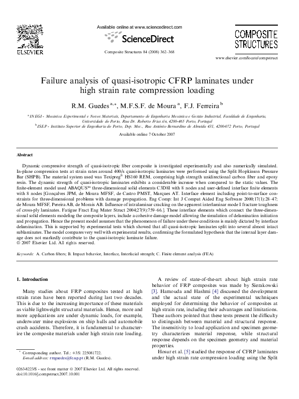 (PDF) Failure analysis of quasi-isotropic CFRP laminates under high ...