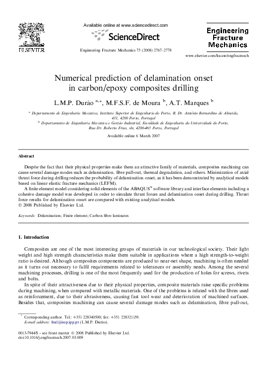 (PDF) Numerical prediction of delamination onset in carbon/epoxy ...