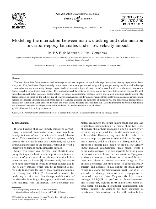 (PDF) Modelling the interaction between matrix cracking and ...