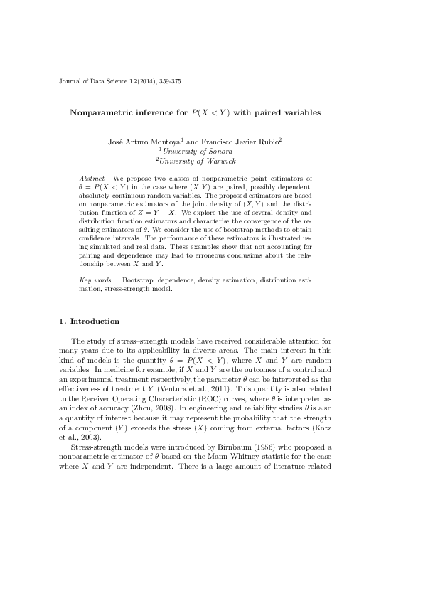 (PDF) Nonparametric inference for P(X