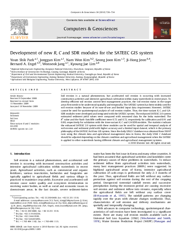 (PDF) Development of new R, C and SDR modules for the SATEEC GIS system