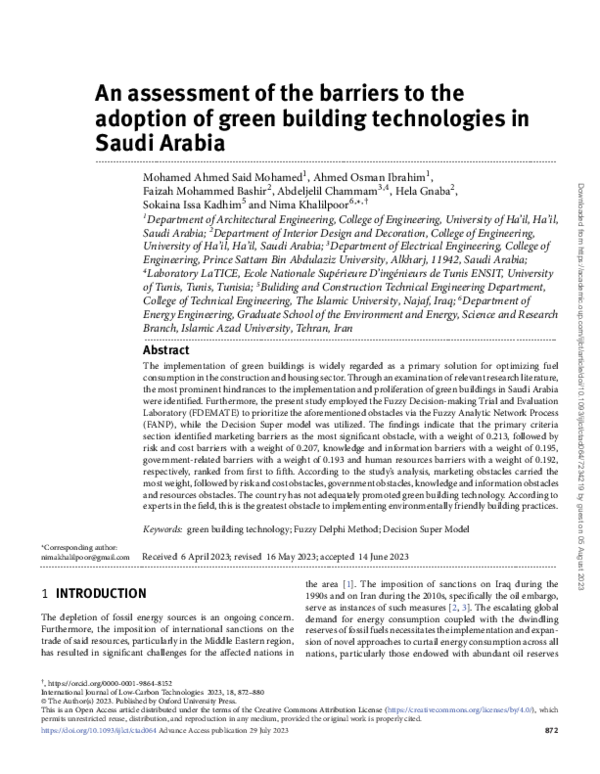 (PDF) An assessment of the barriers to the adoption of green building ...