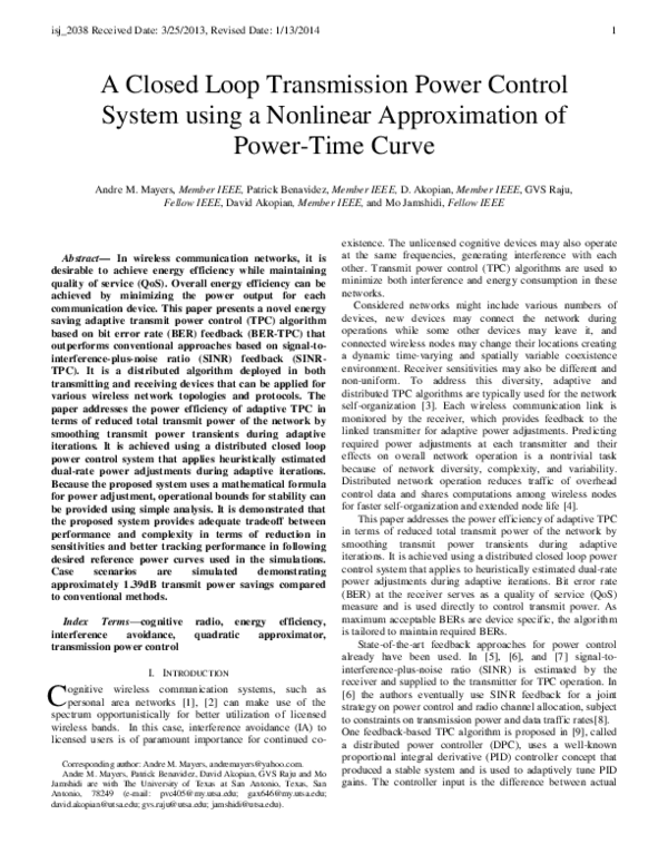 (PDF) A Closed-Loop Transmission Power Control System Using a Nonlinear ...