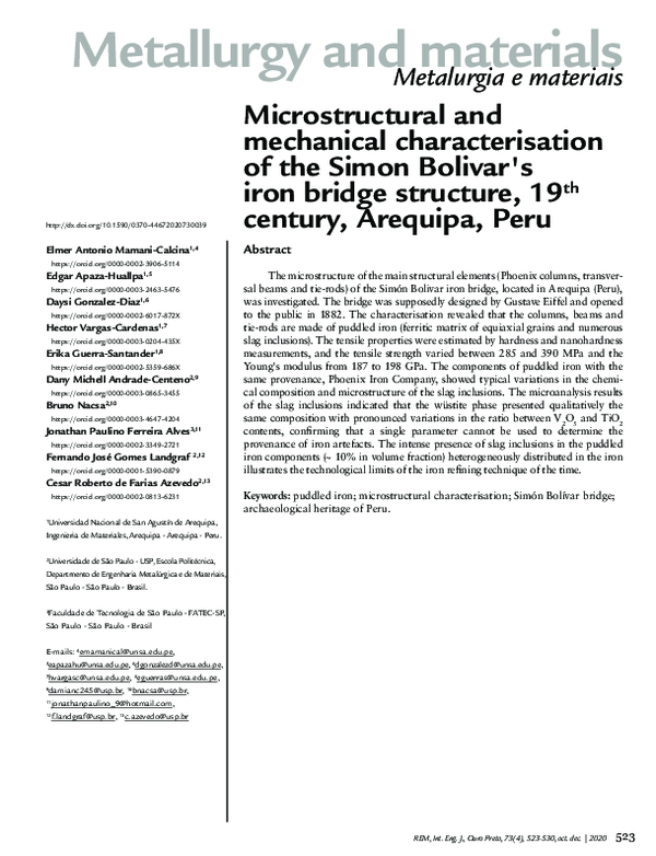 (PDF) Microstructural and mechanical characterisation of the Simon ...