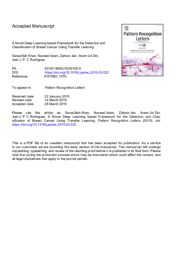 (PDF) A novel deep learning based framework for the detection and ...