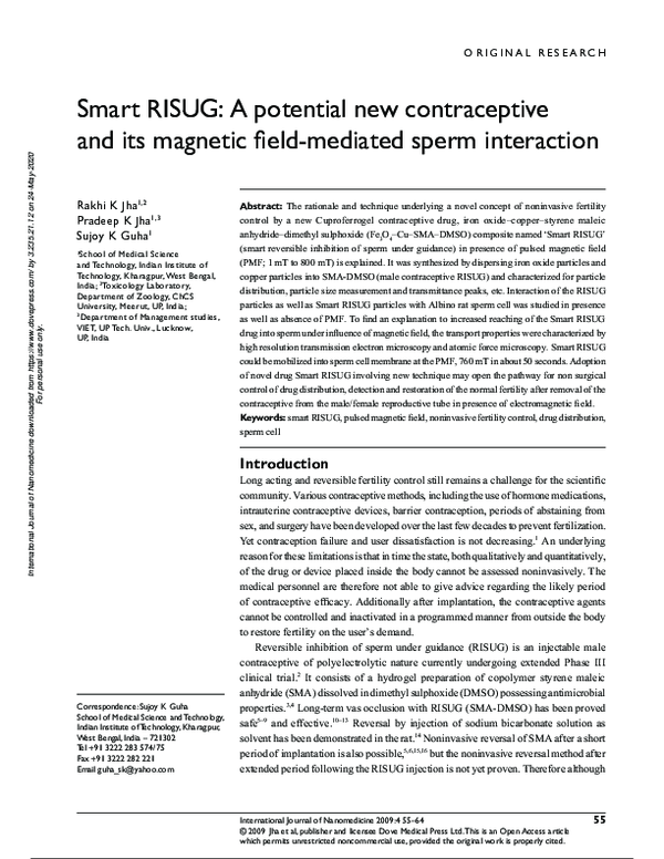 (PDF) Smart RISUG: A potential new contraceptive and its magnetic field ...
