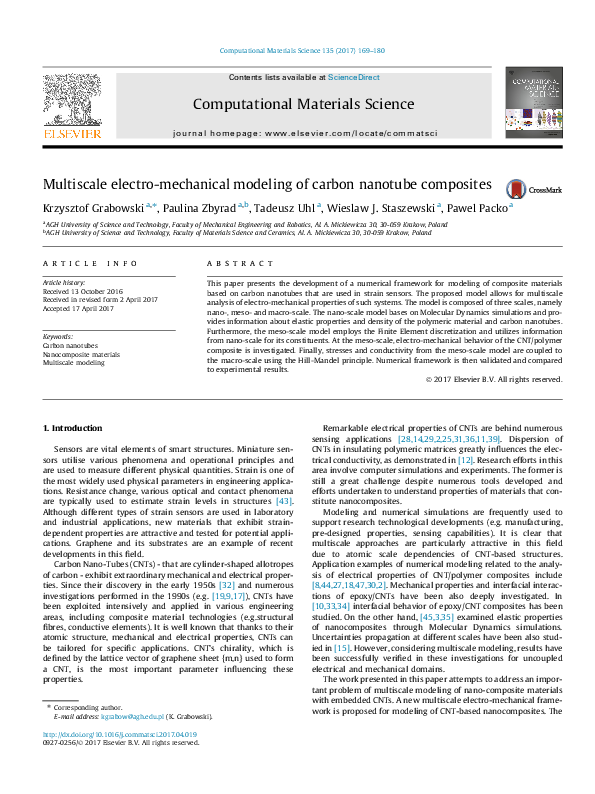 (PDF) Multiscale electro-mechanical modeling of carbon nanotube composites