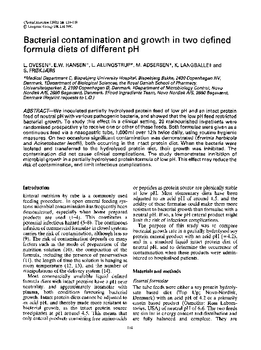 (PDF) Bacterial contamination and growth in two defined formula diets ...