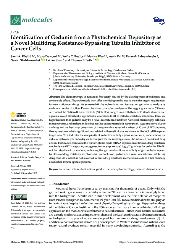 (PDF) Identification of Gedunin from a Phytochemical Depository as a ...