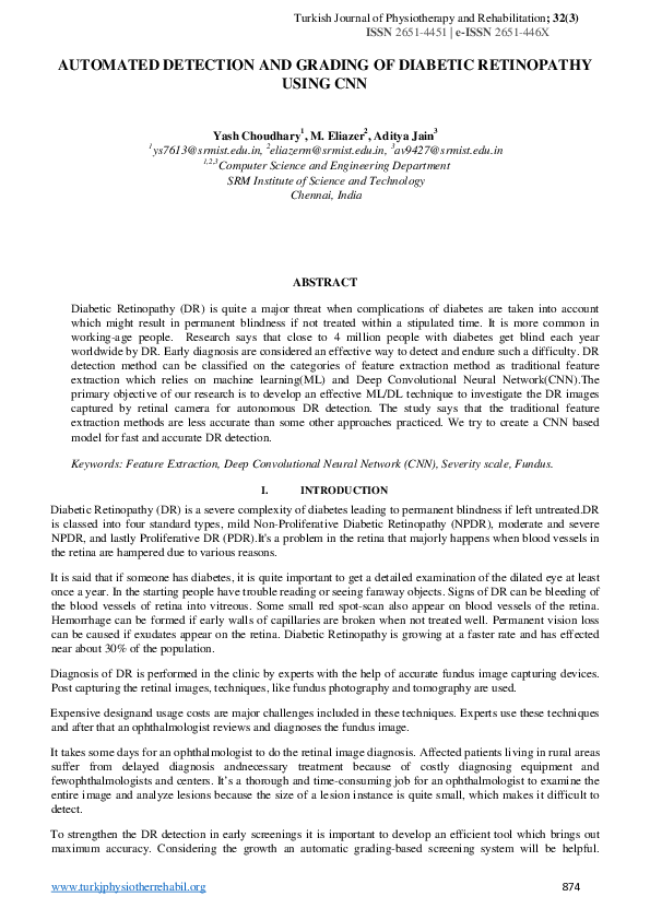 (PDF) Automated Detection and Grading of Diabetic Retinopathy Using CNN